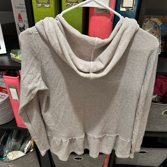 Jane and Delancey rayon cotton blend Waffle Hoodie. - Picture 3 of 3